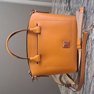 Dooney and Bourke Beacon Leather Domed Satchel, EUC, Pumpkin